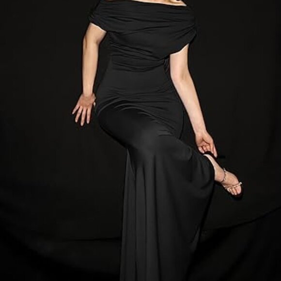 Womens Elegant Sleeveless Off Shoulder Bodycon Long Formal Party Evening Dress L - Picture 8 of 8